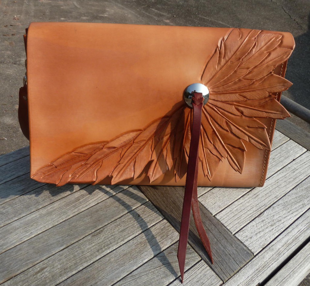 Messenger Bag with Feathers